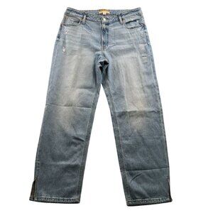 NWT Goldie Blues Women's Legacy Straight Jeans Size 16 Blue Denim Mid-Rise Slit